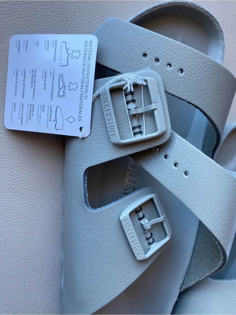 NIB Birkenstock Men's  Arizona Two-Buckle Slide Sandals 13 46 mineral gray